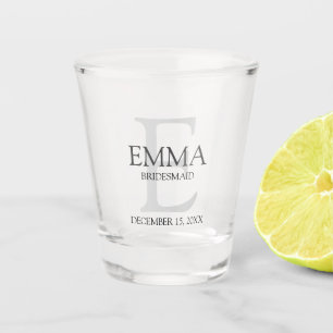 Verre A Shot Monogramme personnalisé et nom Bridesmaid