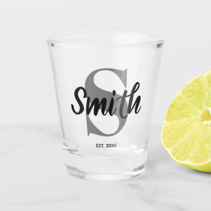 Verre A Shot Monogramme personnalisé gris et noir