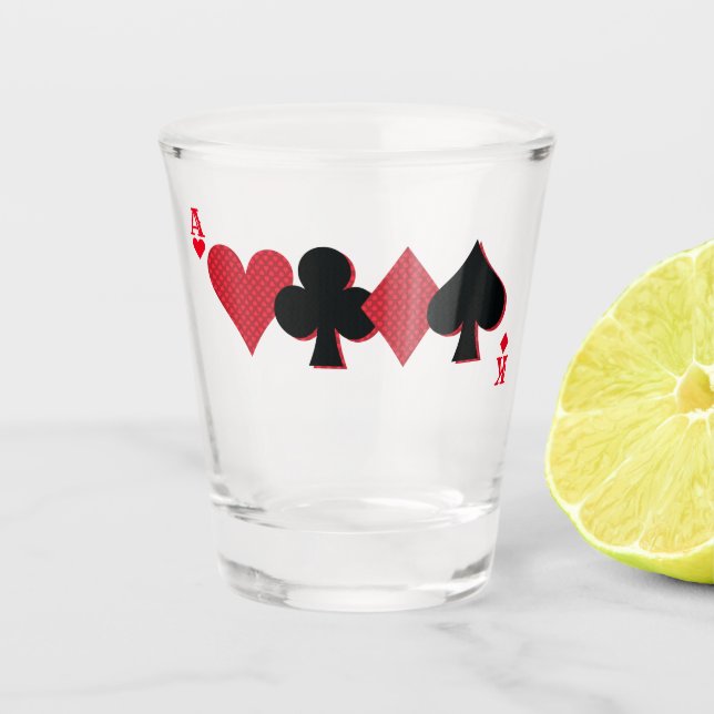 Verre A Shot Monogramme personnalisé Pont et Poker pour cartes  (Devant)