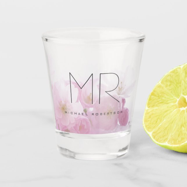 Verre A Shot Monogramme professionnel personnalisé minimum flor (Devant)