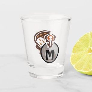 Verre A Shot Monogramme tribal malaisien de chat Gecko