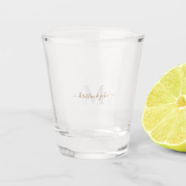 Verre A Shot Monogrammes et noms de script Gold & Grey