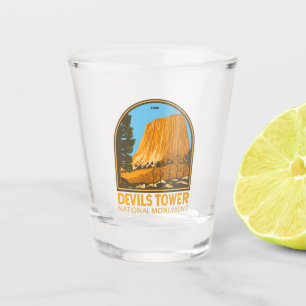 Verre A Shot Monument national de la tour Devils Emblem Wyoming