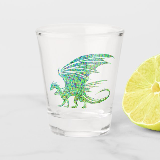 Verre A Shot Mosaïque Extraordinaire de dragon vert (Devant)