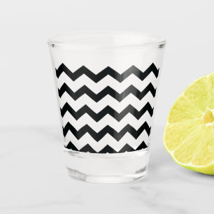 Verre A Shot Motif Chevron noir et blanc