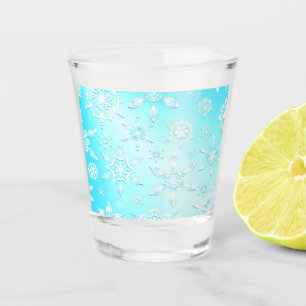 Verre A Shot Motif Crystal Snowflakes