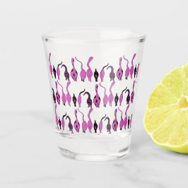 Verre A Shot Motif de boutons de chats violets