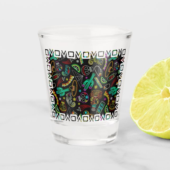 Verre A Shot Motif de Fiesta du Mexique (Devant)