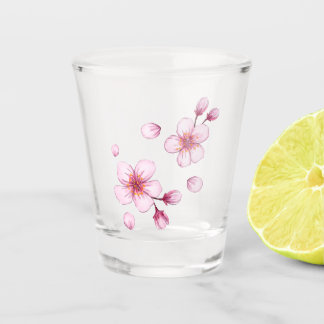 Verre A Shot Motif en fleurs de cerisier rose