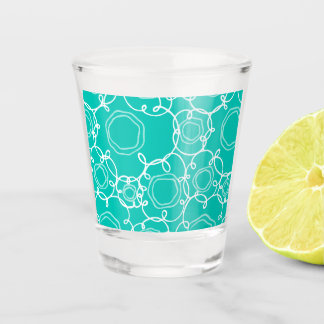 VERRE A SHOT MOTIF FLORAL ABSTRAIT SAPHIR