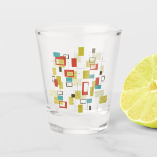 Verre A Shot Motif géométrique moderne du milieu du siècle