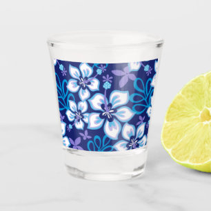 VERRE A SHOT MOTIF SURF JUNGLE EN BLEU