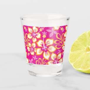 VERRE A SHOT MOTIF SURF JUNGLE EN ROSE CHAUD