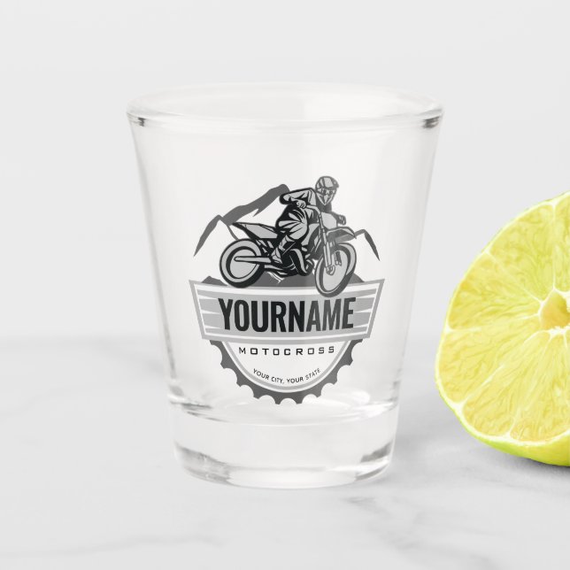 Verre A Shot Motocross personnalisée Rider Dirt Bike Hill Racin (Devant)