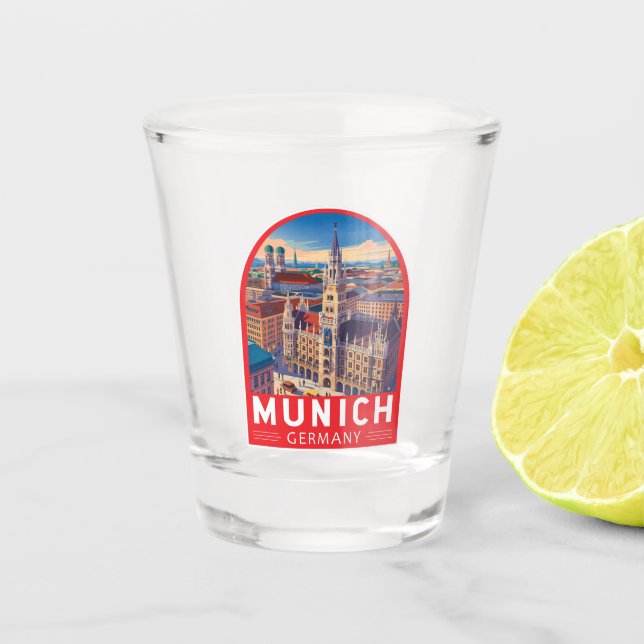 Verre A Shot Munich Allemagne Voyage Art Emblème (Devant)