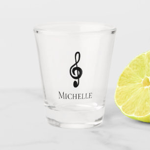 Verre A Shot Musical Treble Clef noir blanc