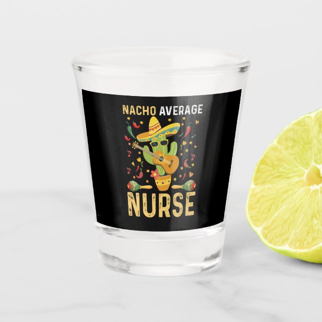 Verre A Shot Nacho Infirmière Moyenne Cinco De Mayo Infirmière  (Devant)