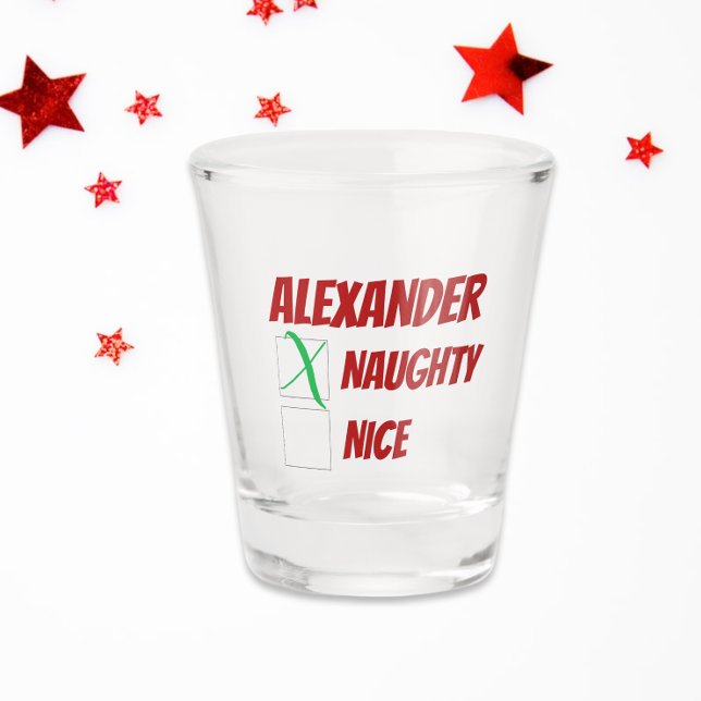Verre A Shot Naughty personnalisé ou Nice Noël (Créateur téléchargé)