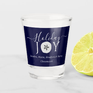 Verre A Shot Nautical Navy Blue Joy Sand dollar Christmas