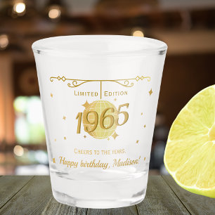 Verre A Shot Né en 1965 60e anniversaire fête de boisson barwar