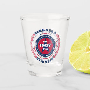 Verre A Shot Nebraska 37th Star Patriotic Shot verre