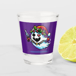 Verre A Shot Noel de Fantôme de Punk - Vacances d'Art Pixel Edg
