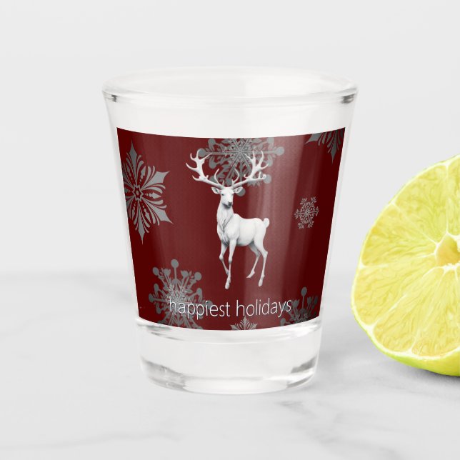 Verre A Shot Noël des rennes d'ivoire | Red (Devant)