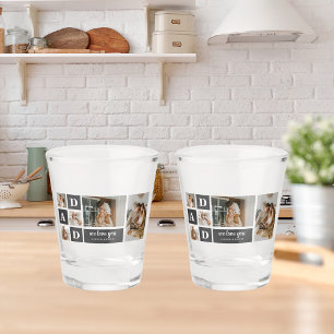 Verre A Shot Noir moderne   Photo Collage   Papa Meilleur cadea