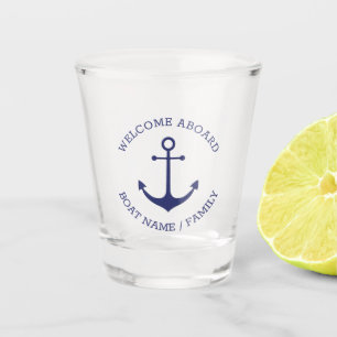 Verre A Shot Nom de bateau personnalisé Bienvenue à bord de l