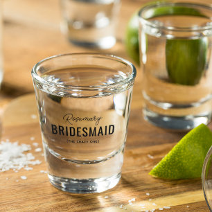 Verre A Shot Nom de demoiselle d'honneur de la fête de mariage 