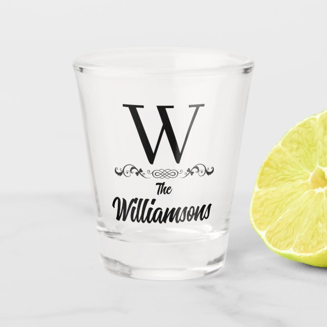 Verre A Shot Nom de famille Monogramme (Devant)