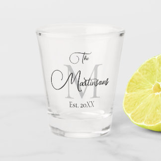 Verre A Shot Nom de famille monogramme personnalisé
