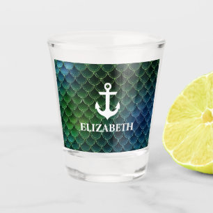 Verre A Shot Nom de l'Ancre Motif de sirène marine