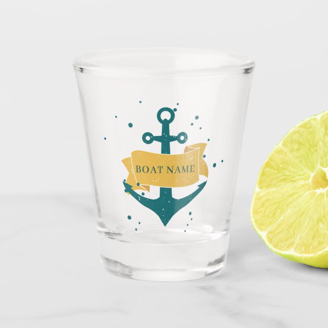 Verre A Shot Nom du bateau nautique Personnalisé (Devant)