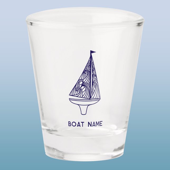 Verre A Shot Nom du bateau personnalisé (Personalized boat or captain name yachting sailing shot glass)