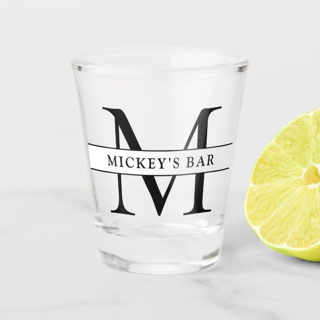 Verre A Shot Nom du monogramme personnalisé (Devant)