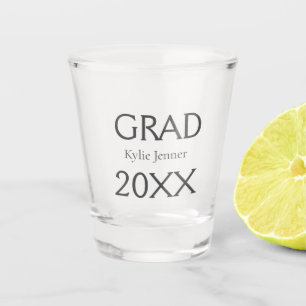 Verre A Shot nom en lettre grasse diplômé année de remise des d