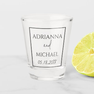 Verre A Shot Nom et date du couple Mariage classique