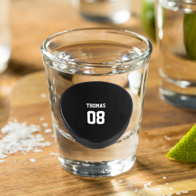 Verre A Shot Nom et numéro du camion de hockey Personnalisé (Créateur téléchargé)