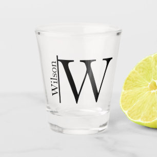 Verre A Shot Nom monogramme simple Personnalisé