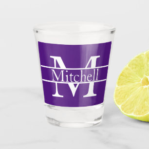 Verre A Shot Nom monogramme simple Personnalisé