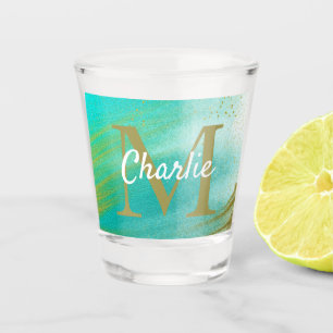 Verre A Shot Nom monogramme simple Personnalisé