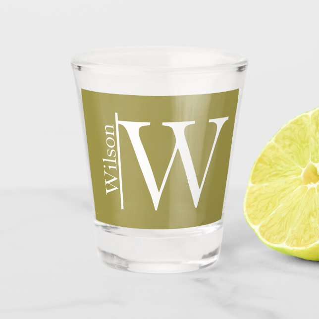 Verre A Shot Nom monogramme simple Personnalisé (Devant)
