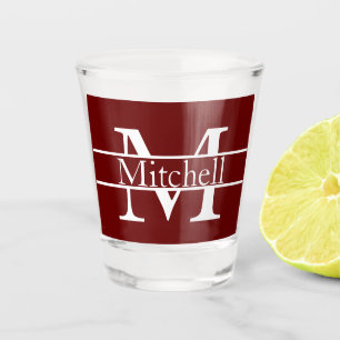 Verre A Shot Nom monogramme simple Personnalisé