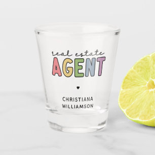 Verre A Shot Nom personnalisé Agent immobilier Cadeaux immobi