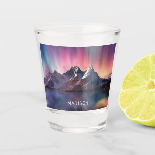 Verre A Shot Nom personnalisé Aurora Borealis