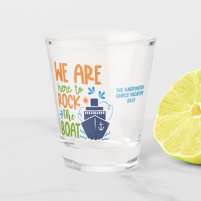 Verre A Shot Nom personnalisé / Croisière texte (Devant)
