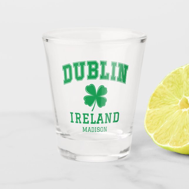 Verre A Shot Nom personnalisé Dublin Irlande (Devant)