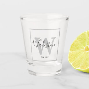 Verre A Shot Nom personnalisé et monogramme Création du Carré
