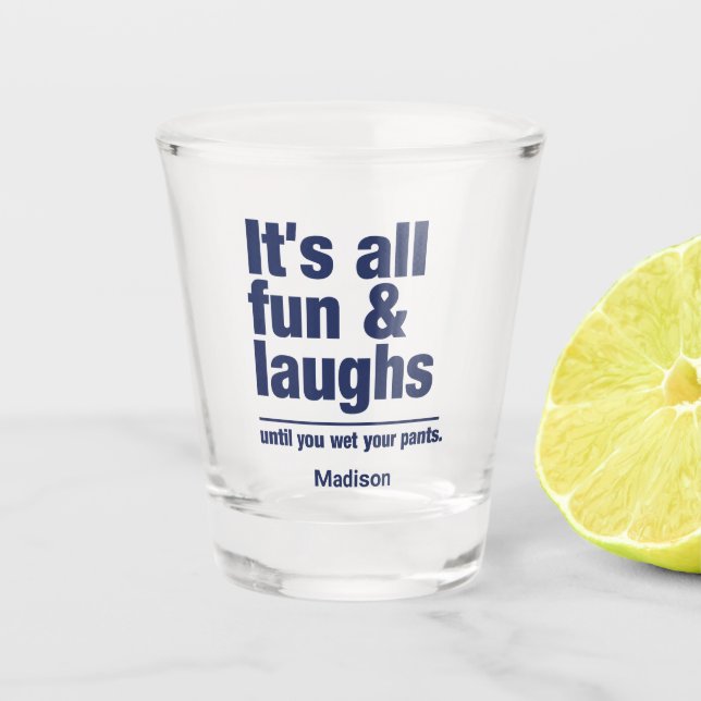 Verre A Shot Nom personnalisé FUN & LAUGHS (Devant)